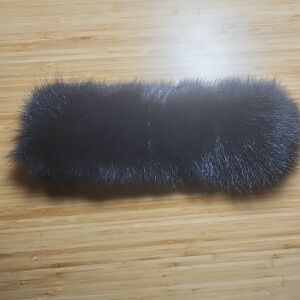 Fluffy Gray Fur Scarf